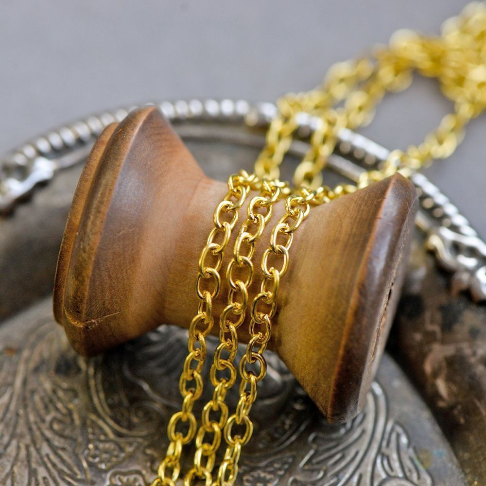 цепочка "кросс миди", цвет золото, звено 5,5x4x1 мм