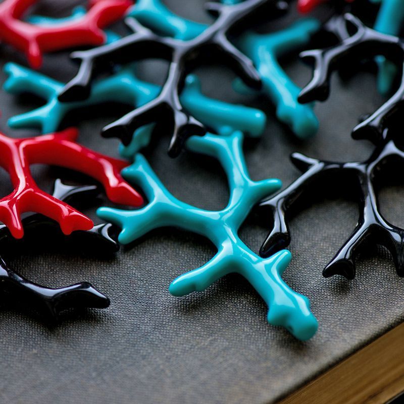 подвеска акриловая "коралл большой", цветовой микс, 61x37x6 мм