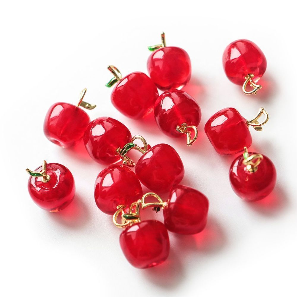 подвеска лэмпворк "яблоко", цвет красный, 19x14 мм