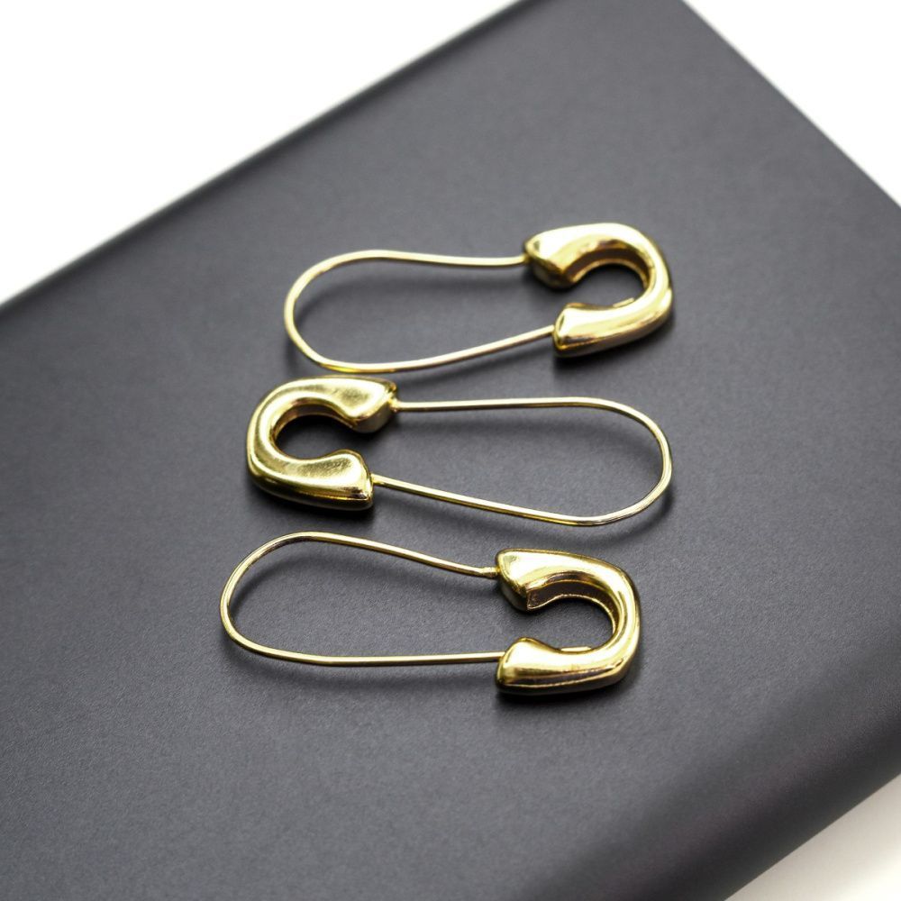 швензы "английская булавка", позолоченные, 28x10.5x3 мм 