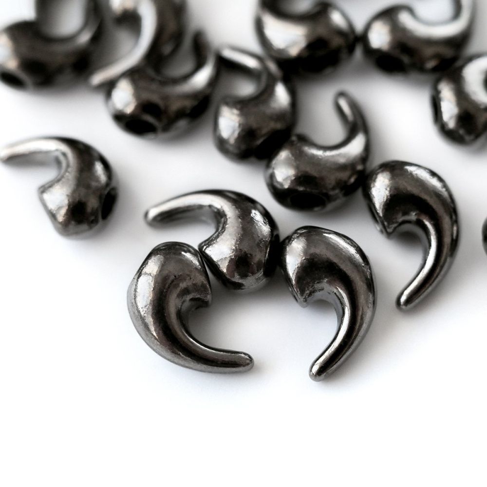 подвеска металлическая "коготь", цвет черный, 16x9x7 мм