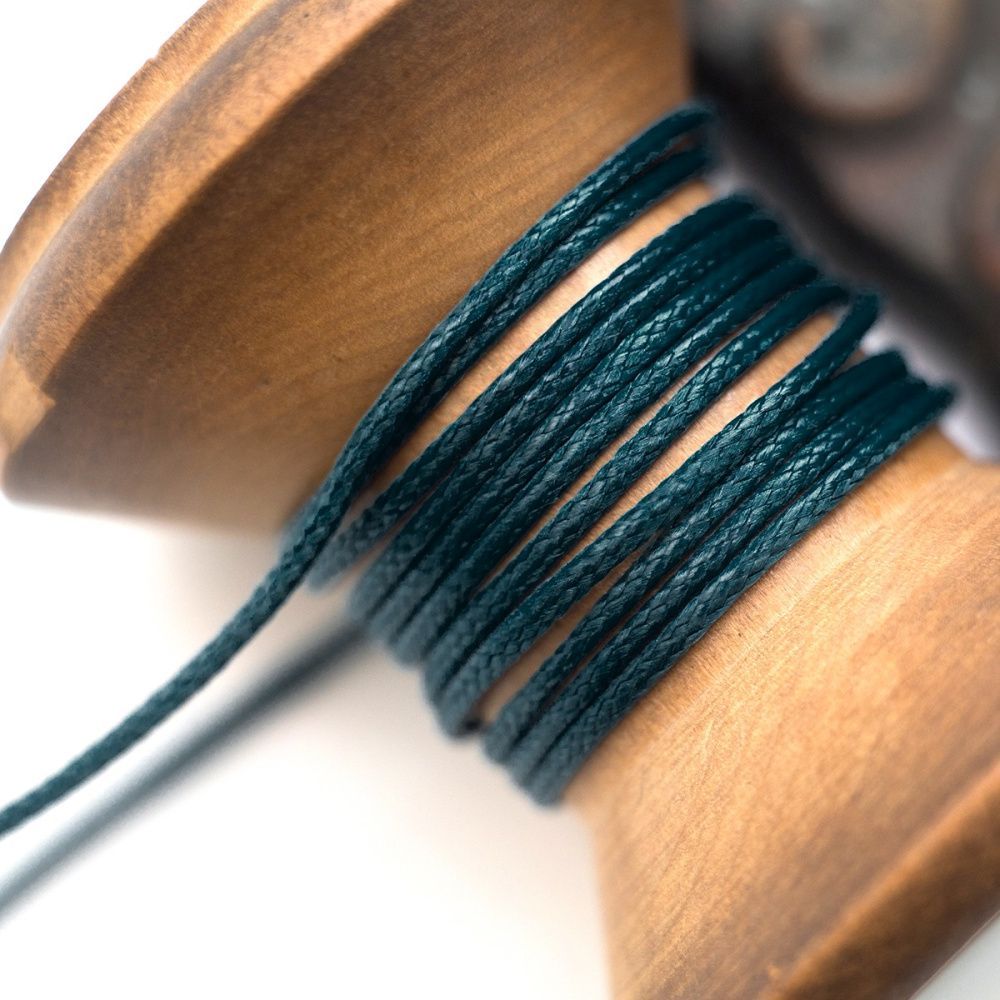 шнур вощеный, цвет сине-зеленый, 1 мм