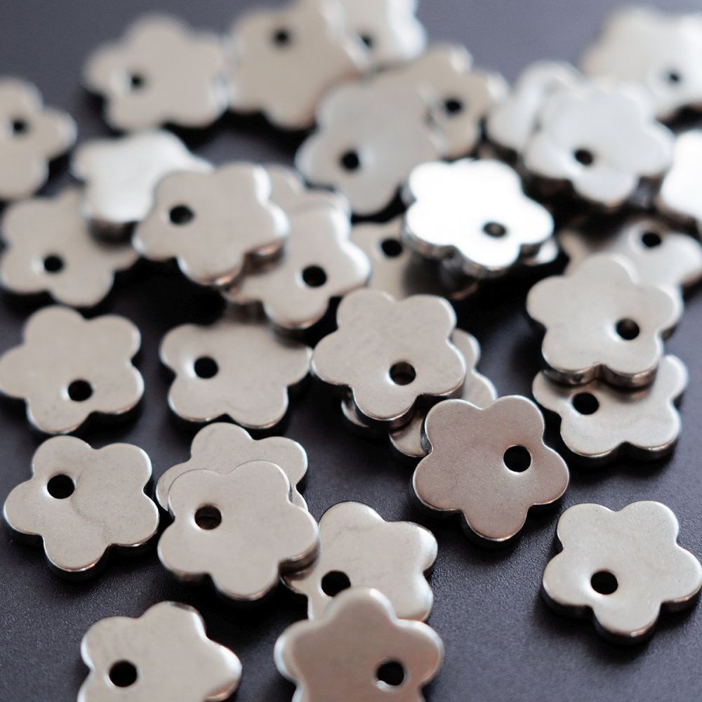 подвеска стальная "цветочек", цвет стальной, 7x7x1 мм