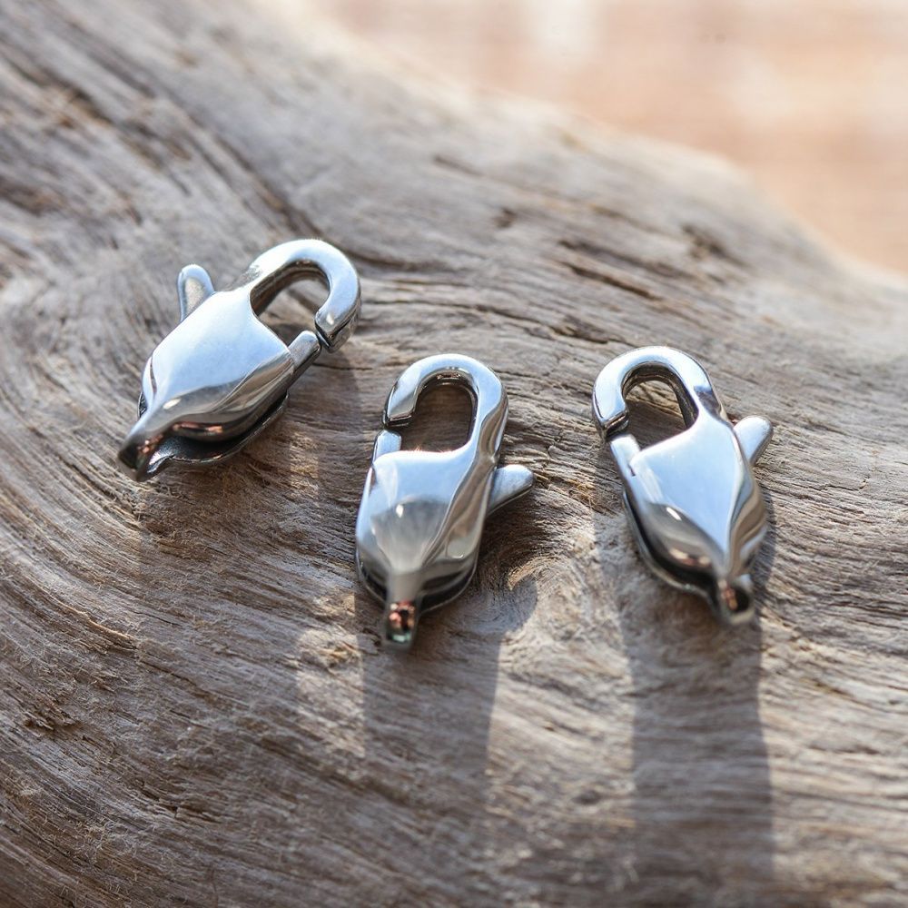 замочек-лобстер прямоугольный, сталь гипоаллергенная, 13x6x3 мм