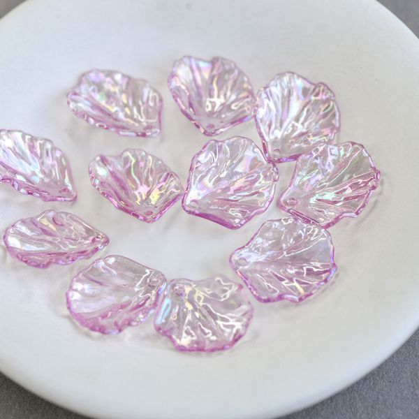 подвеска акриловая "лепесток", цвет сиреневый ав, 19x17x4-5 мм