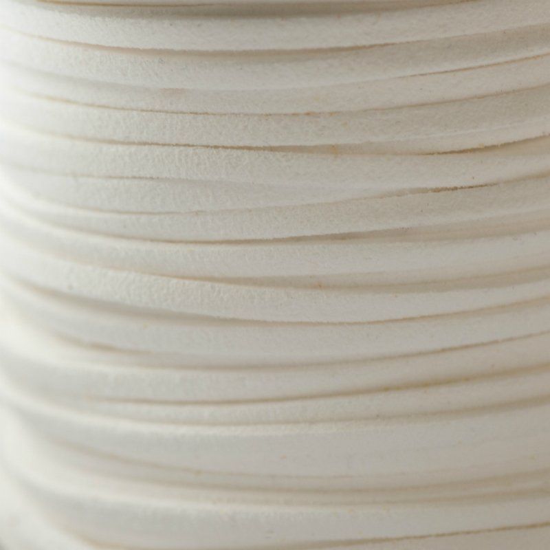 шнур из искусственной замши, белый, 3х1.5 мм