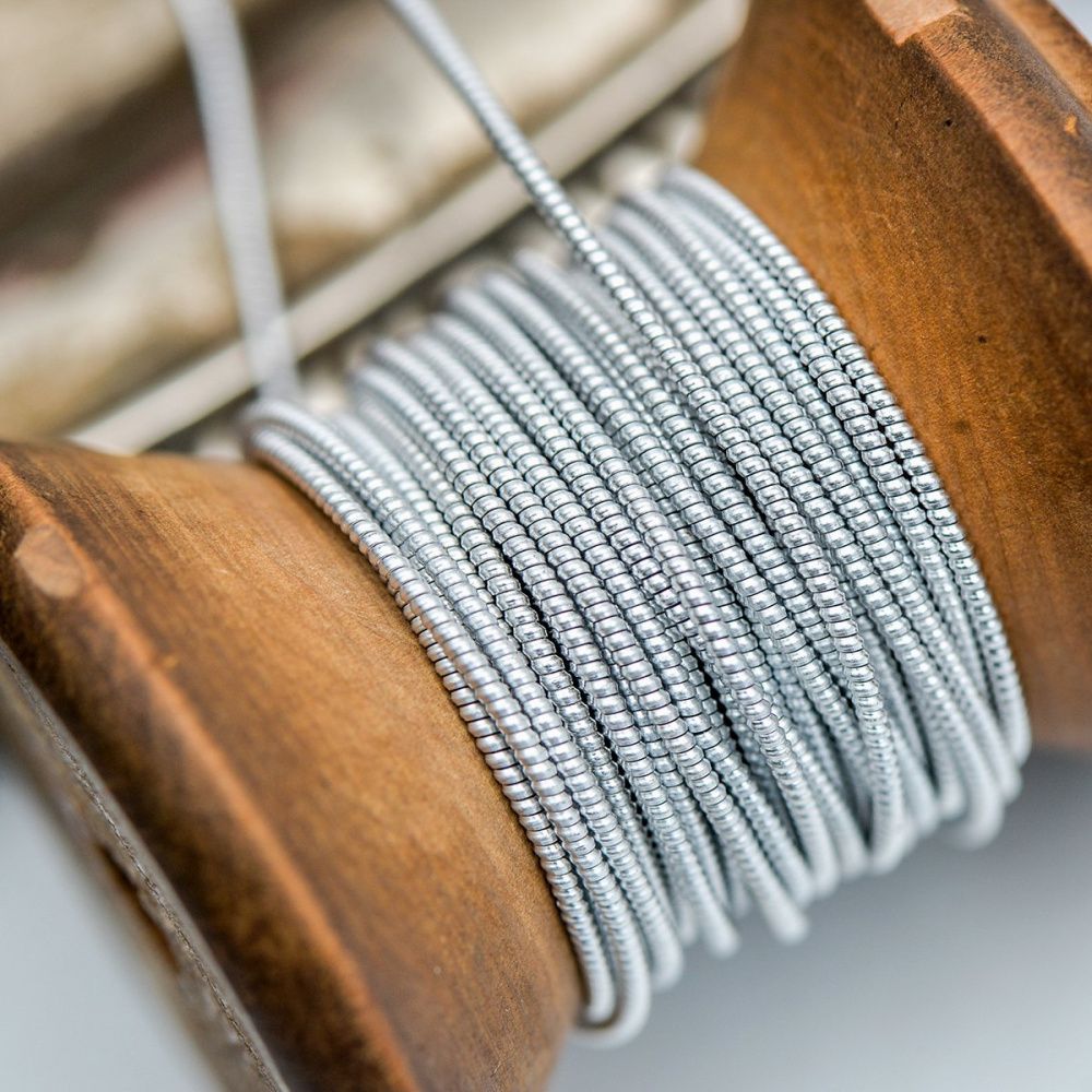 канитель жесткая, цвет серебро, 1.3 мм