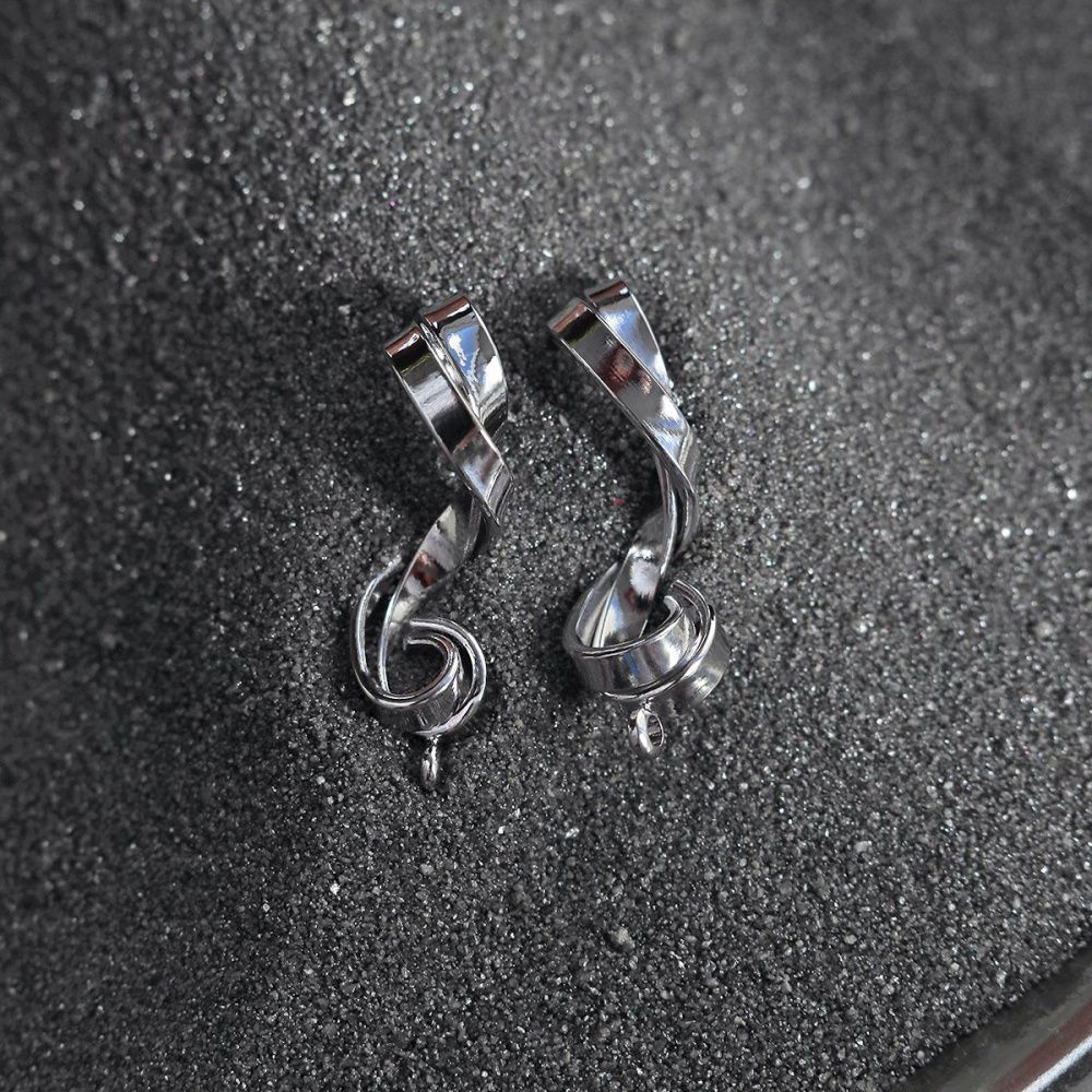 пуссеты "твисти", цвет платина, 28x10 мм