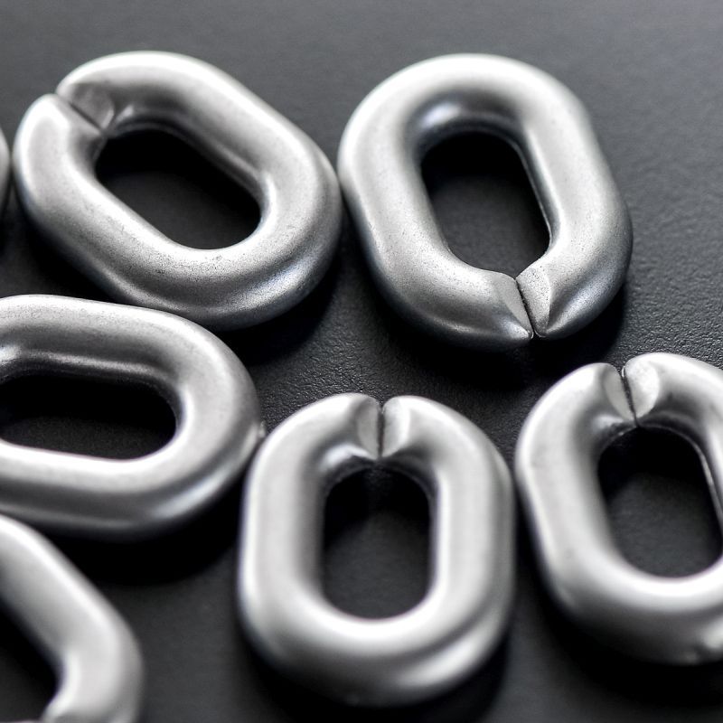 подвеска акриловая "звено №2", цвет матовое серебро, 24x18x5 мм