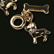 Подвеска металл "Такса", позолота/циркон, 28 мм