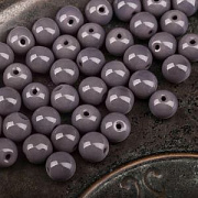 Бусина, стекло 10, цвет сиреневый, 10 мм