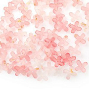 Бусина, акрил "Клематис", матовая, цвет коралловый, 11.5x11.5x3 мм