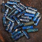 Бусина им.варисцита, колонна, цвет синий, 12-13x4-4.5 мм