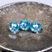 Бусина, стекло абакус 3,5, граненая, цвет голубой радужный, 3.5х2.5 мм (уп 50+/-10 шт)