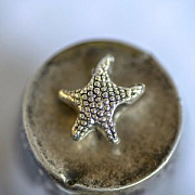 ЕС бусина металл "Морская звезда", цвет античное серебро, 13.5x12x6.5 мм