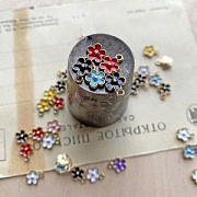 Подвеска металлическая "Незабудка", эмаль, цветовой микс, 10x8x2.5 мм