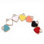 Подвеска металл "Сердечко", эмаль, цвет красный, 12x10x2 мм