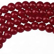 Бусина, стекло 4, цвет темно-красный, 4 мм (уп 50+/-5 шт)