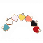 Подвеска металл "Сердечко", эмаль, цвет белый, 12x10x2 мм