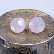 Бусина, непрозрачная, граненая, стекло, цвет розовый перламутровый, 6 мм (уп.20+/-2 шт)