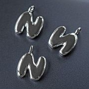 Подвеска металл "Буква N", цвет платина, 16.5-18.5x5.5-18x2.5x4.5 мм