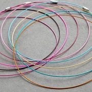 Чокер, сталь в оплетке, цветовой микс, 44.5 см толщина 1 мм