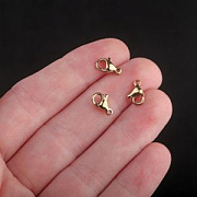 Замочек-лобстер, 304 Stainless Steel, позолота, 9.3x5.8x3.2 мм