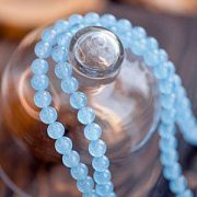 Бусина нефрит малайзийский 8, цвет голубой, колорир., 8 мм (стренд 12 шт.)