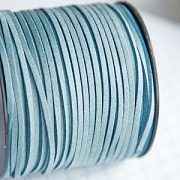 Шнур из искусственной замши, голубой светлый, 3х1.4 мм