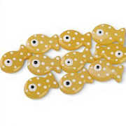 Бусина, Лэмпворк "Рыбка", стекло/эмаль, цвет жёлтый, 19.5x12.5x6-6.5 мм