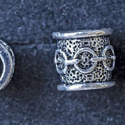 ЕС бусина металл "Цепь", цвет античное серебро, 10x9x9 мм