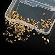 Разделительная бусина "Скретч", цвет золото, 3x1.5 мм (уп  20 шт +/-2 шт)