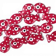 Бусина, Лэмпворк "Рыбка", стекло/эмаль, цвет коралловый, 19.5x12.5x6-6.5 мм