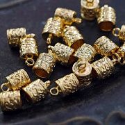 Концевик для шнура "Туесок", цвет античное золото, 13x8.5 мм