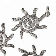 Подвеска металл "Солнце", покрытие платина/циркон, 22x18x2 мм