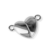 Застежка магнитная "Сердце", 304 Stainless Steel, цвет стальной, 11x17x5 мм