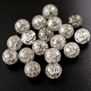 Бусина, стекло "Кракле", цвет дымчатый, 8 мм