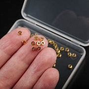 Разделительная бусина "Скретч", цвет золото, 3x1.5 мм (уп  20 шт +/-2 шт)