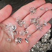 Шапочка для бусин "Филигрань", цвет серебро, размерный микс (уп 10 г)