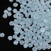 Бусина, стекло биконус матовая с фольгой, цвет св.голубой, 4.5x3.5 мм