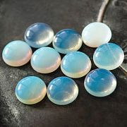 Кабошон стеклянный, круглый, опалит, 16x6 мм