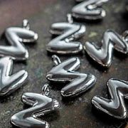 Подвеска металл "Буква Z", цвет платина, 16.5-18.5x5.5-18x2.5x4.5 мм