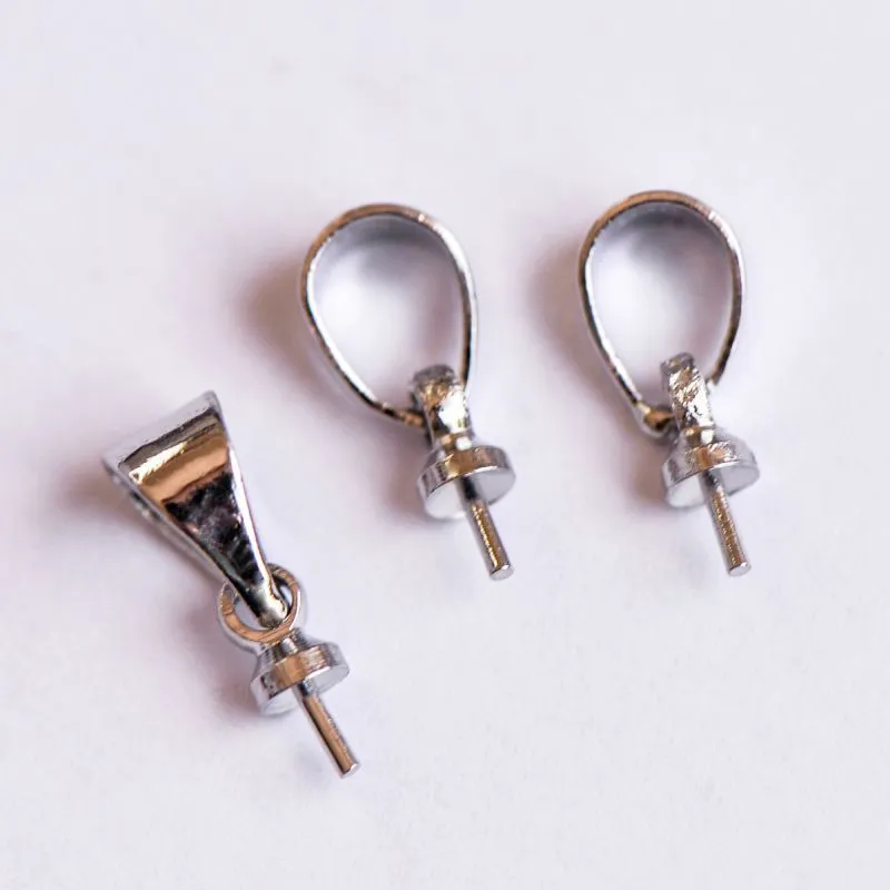 бейл "гвоздик с подвесом", цвет платина, 12 мм