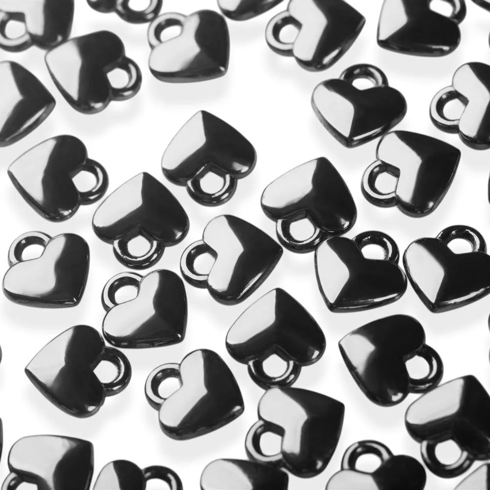 подвеска металл "харти", цвет черный, 8x7x2.5 мм