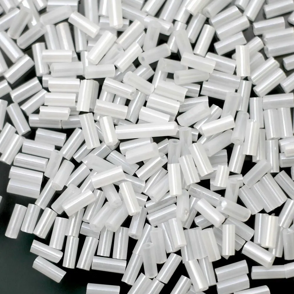 бисер "радуга", стеклярус, цвет перламутровый  белый цейлон (уп 7 г)