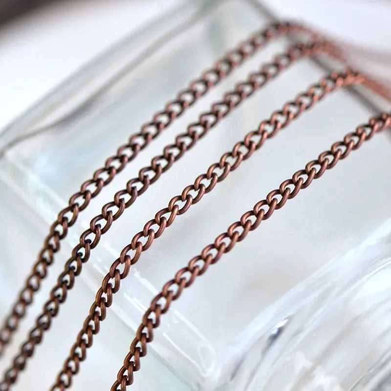 цепочка "твист", цвет красная медь, звено 3х2х0.6 мм