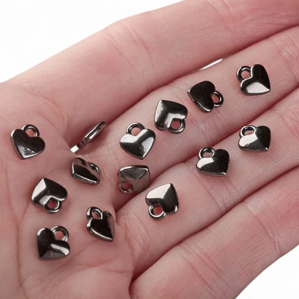 подвеска металл "харти", цвет черный, 8x7x2.5 мм