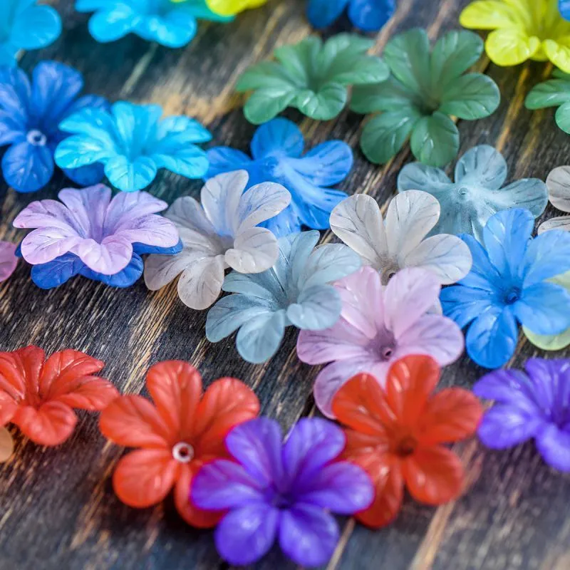 бусина, акрил "фрезия", цветовой микс, 33x8 мм