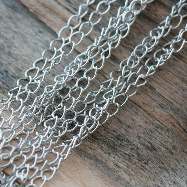 цепочка "кластер", цвет платина, звено 6х4х0.7 мм