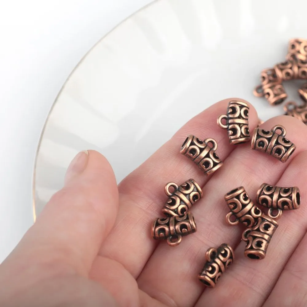 бейл "трубочка", цвет красная медь, 10х12х6 мм